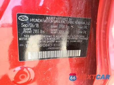 Zdjęcie 12 z 12 samochodu: 2019 HYUNDAI ELANTRA SEL VIN:5NPD84LF1KH403833 - miniatura