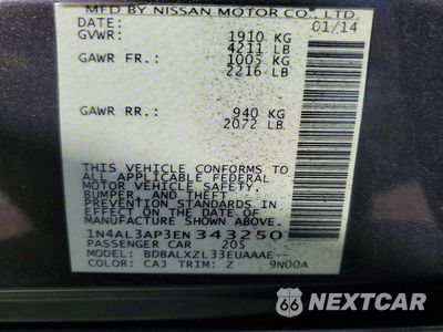 Zdjęcie 12 z 12 samochodu: 2014 NISSAN ALTIMA 2.5 SL VIN:1N4AL3AP3EN343250 - miniatura
