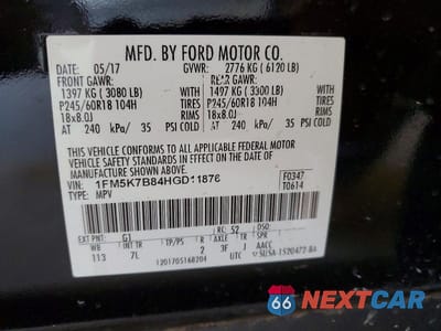 Zdjęcie 13 z 13 samochodu: 2017 FORD EXPLORER VIN:1FM5K7B84HGD11876 - miniatura