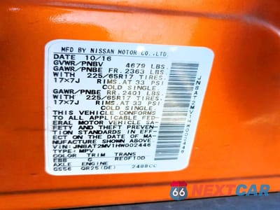 Zdjęcie 13 z 13 samochodu: 2017 NISSAN ROGUE S VIN:JN8AT2MV1HW002446 - miniatura