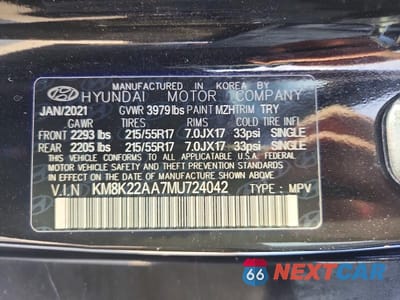 Zdjęcie 13 z 13 samochodu: 2021 HYUNDAI KONA SEL VIN:KM8K22AA7MU724042 - miniatura