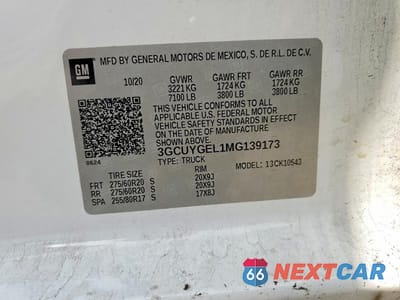 Zdjęcie 12 z 12 samochodu: 2021 CHEVROLET SILVERADO K1500 LTZ VIN:3GCUYGEL1MG139173 - miniatura