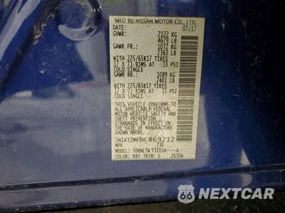 Zdjęcie 13 z 13 samochodu: 2017 NISSAN ROGUE SV VIN:5N1AT2MV3HC869212 - miniatura
