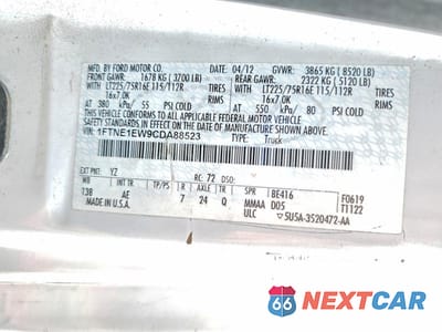 Zdjęcie 12 z 12 samochodu: 2012 FORD E150 UTILITY / SERVICE VAN VIN:1FTNE1EW9CDA88523 - miniatura
