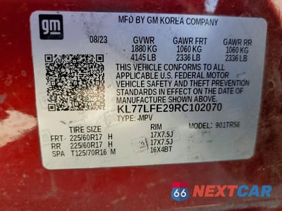 Zdjęcie 13 z 13 samochodu: 2024 CHEVROLET TRAX LS VIN:KL77LFE29RC102070 - miniatura