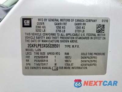 Zdjęcie 13 z 13 samochodu: 2016 GMC TERRAIN SLT VIN:2GKFLPE3XG6228591 - miniatura