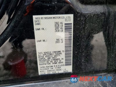 Zdjęcie 12 z 12 samochodu: 2022 NISSAN ALTIMA 2.5 SV VIN:1N4BL4DV1NN333109 - miniatura