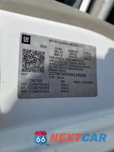 Zdjęcie 13 z 13 samochodu: 2019 GMC SAVANA 2500 CARGO UTILITY / SERVICE VAN VIN:1GTW7AFGXK1249256 - miniatura