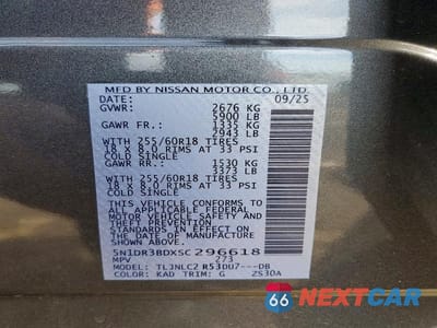 Zdjęcie 13 z 13 samochodu: 2025 NISSAN PATHFINDER SV VIN:5N1DR3BDXSC296618 - miniatura