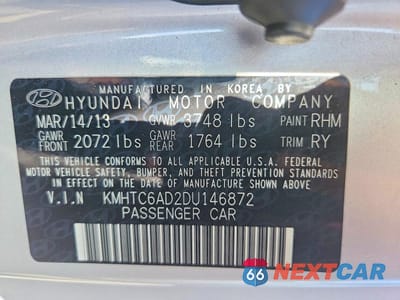 Zdjęcie 12 z 12 samochodu: 2013 HYUNDAI VELOSTER BASE VIN:KMHTC6AD2DU146872 - miniatura