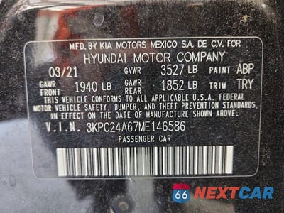 Zdjęcie 12 z 12 samochodu: 2021 HYUNDAI ACCENT SE VIN:3KPC24A67ME146586 - miniatura