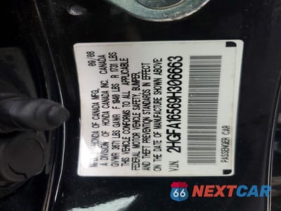Zdjęcie 12 z 12 samochodu: 2009 HONDA CIVIC LX VIN:2HGFA16569H306663 - miniatura
