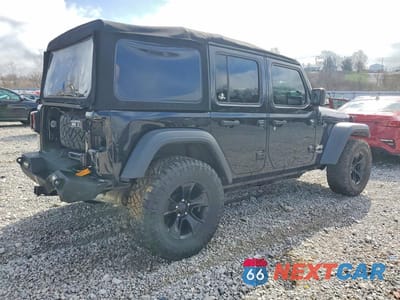 Trzecie zdjęcie samochodu z tyłu: 2019 JEEP WRANGLER UNLIMITED SPORT VIN:1C4HJXDGXKW638675 - miniatura