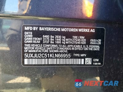 Zdjęcie 14 z 14 samochodu: 2019 BMW X5 XDRIVE50I VIN:5UXJU2C51KLN66955 - miniatura