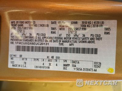 Zdjęcie 14 z 14 samochodu: 2014 FORD ESCAPE SE VIN:1FMCU0GX6EUC20131 - miniatura