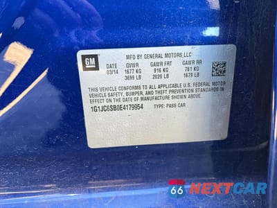 Zdjęcie 10 z 10 samochodu: 2014 CHEVROLET SONIC LT VIN:1G1JC6SB0E4179954 - miniatura