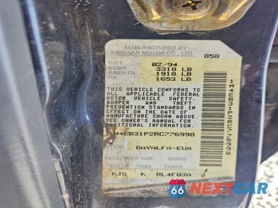 Zdjęcie 13 z 13 samochodu: 1994 NISSAN SENTRA E VIN:1N4EB31P2RC776998 - miniatura