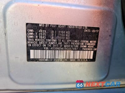 Zdjęcie 12 z 12 samochodu: 2017 SUBARU LEGACY 3.6R LIMITED VIN:4S3BNEN61H3057497 - miniatura