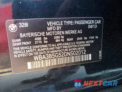 Zdjęcie 12 z 12 samochodu: 2013 BMW 328 XI SULEV VIN:WBA3B5G52DNS02012 - miniatura