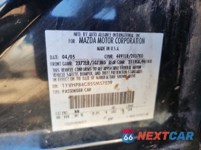 Zdjęcie 12 z 12 samochodu: 2005 MAZDA 6 I VIN:1YVHP84C855M57239 - miniatura