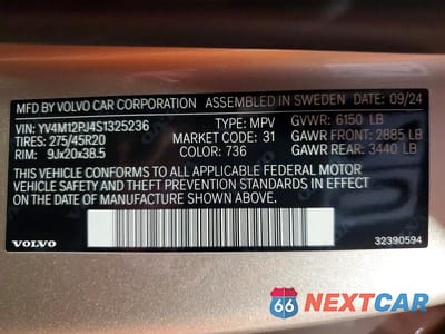 Zdjęcie 14 z 14 samochodu: 2025 VOLVO XC90 CORE VIN:YV4M12PJ4S1325236 - miniatura
