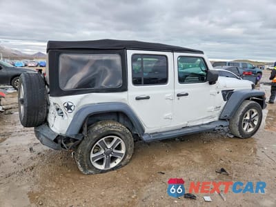 Trzecie zdjęcie samochodu z tyłu: 2020 JEEP WRANGLER UNLIMITED SPORT VIN:1C4HJXDGXLW205407 - miniatura