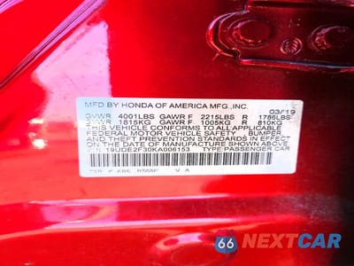 Zdjęcie 13 z 13 samochodu: 2019 ACURA ILX VIN:19UDE2F30KA006153 - miniatura
