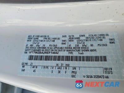 Zdjęcie 13 z 13 samochodu: 2024 FORD F250 SUPER DUTY VIN:1FT7W2BA2REF14642 - miniatura