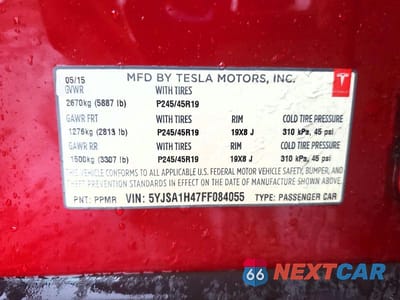 Zdjęcie 13 z 13 samochodu: 2015 TESLA MODEL S P85D VIN:5YJSA1H47FF084055 - miniatura