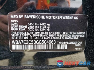Zdjęcie 13 z 13 samochodu: 2016 BMW 740 I VIN:WBA7E2C50GG504663 - miniatura