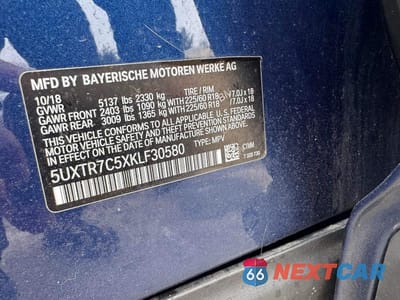 Zdjęcie 10 z 10 samochodu: 2019 BMW X3 SDRIVE30I VIN:5UXTR7C5XKLF30580 - miniatura