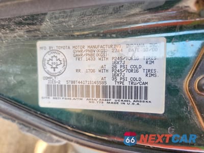 Zdjęcie 12 z 12 samochodu: 2001 TOYOTA TUNDRA SR5 VIN:5TBBT44171S145585 - miniatura