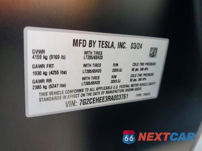 Zdjęcie 13 z 14 samochodu: 2024 TESLA CYBERTRUCK VIN:7G2CEHEE3RA003761 - miniatura