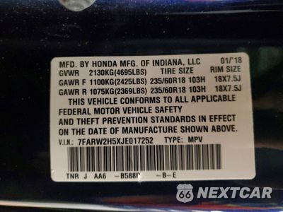 Zdjęcie 13 z 14 samochodu: 2018 HONDA CR-V EX VIN:7FARW2H5XJE017252 - miniatura