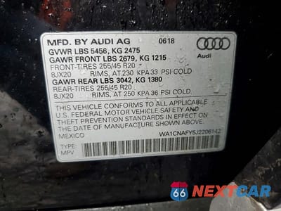 Zdjęcie 13 z 13 samochodu: 2018 AUDI Q5 PRESTIGE VIN:WA1CNAFY5J2206142 - miniatura