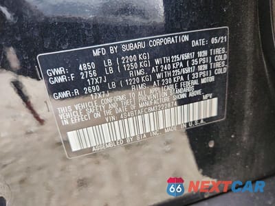 Zdjęcie 13 z 13 samochodu: 2021 SUBARU OUTBACK PREMIUM VIN:4S4BTAFC8M3222874 - miniatura