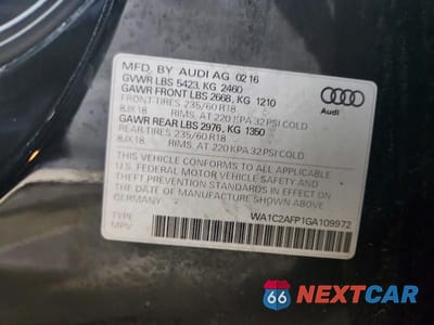 Zdjęcie 12 z 12 samochodu: 2016 AUDI Q5 PREMIUM VIN:WA1C2AFP1GA109972 - miniatura