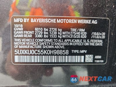 Zdjęcie 13 z 13 samochodu: 2019 BMW X6 SDRIVE35I VIN:5UXKU0C55K0H98858 - miniatura