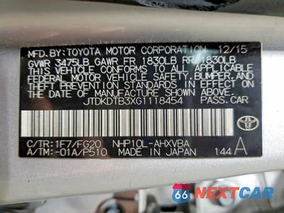 Zdjęcie 13 z 13 samochodu: 2016 TOYOTA PRIUS C TWO VIN:JTDKDTB3XG1118454 - miniatura