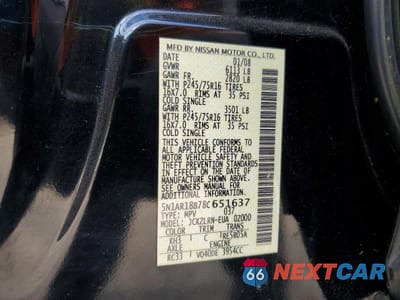 Zdjęcie 13 z 13 samochodu: 2008 NISSAN PATHFINDER S/LE/SE VIN:5N1AR18B78C651637 - miniatura