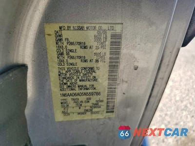 Zdjęcie 12 z 12 samochodu: 2005 NISSAN TITAN XE VIN:1N6AA06A05N559766 - miniatura