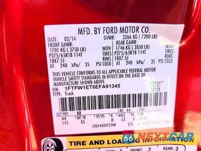 Zdjęcie 12 z 12 samochodu: 2014 FORD F150 SUPERCREW VIN:1FTFW1ET6EFA91345 - miniatura