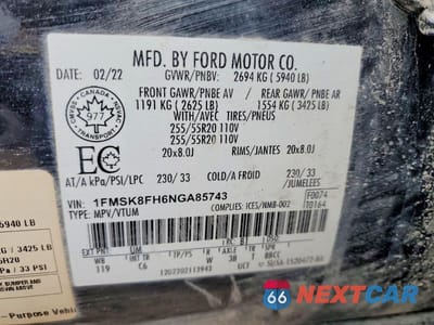 Zdjęcie 13 z 13 samochodu: 2022 FORD EXPLORER LIMITED VIN:1FMSK8FH6NGA85743 - miniatura