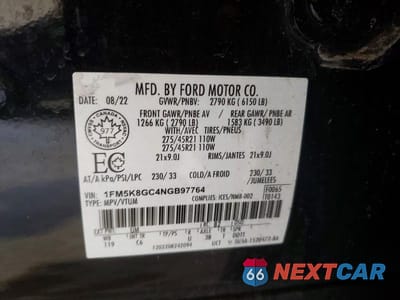 Zdjęcie 13 z 13 samochodu: 2022 FORD EXPLORER ST VIN:1FM5K8GC4NGB97764 - miniatura