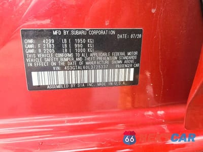 Zdjęcie 12 z 12 samochodu: 2020 SUBARU IMPREZA SPORT VIN:4S3GTAL60L3725337 - miniatura