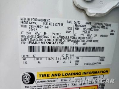Zdjęcie 14 z 15 samochodu: 2022 FORD EXPEDITION PLATINUM VIN:1FMJU1MT5NEA17756 - miniatura