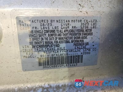 Zdjęcie 12 z 12 samochodu: 2023 NISSAN VERSA S VIN:3N1CN8BV0PL871163 - miniatura