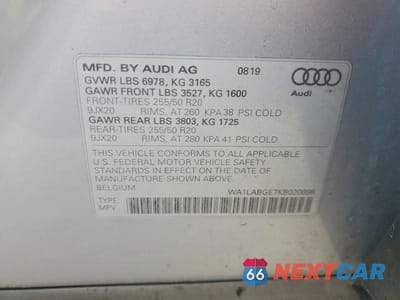 Zdjęcie 14 z 14 samochodu: 2019 AUDI E-TRON PREMIUM PLUS VIN:WA1LABGE7KB020898 - miniatura