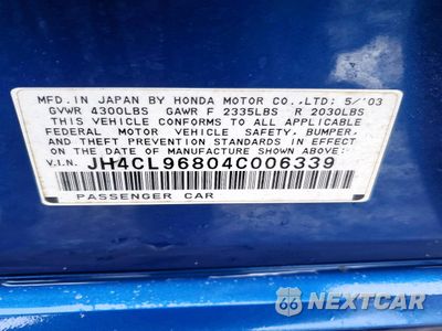 Zdjęcie 12 z 12 samochodu: 2004 ACURA TSX VIN:JH4CL96804C006339 - miniatura