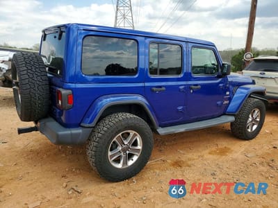 Trzecie zdjęcie samochodu z tyłu: 2020 JEEP WRANGLER UNLIMITED SAHARA VIN:1C4HJXEN7LW180561 - miniatura